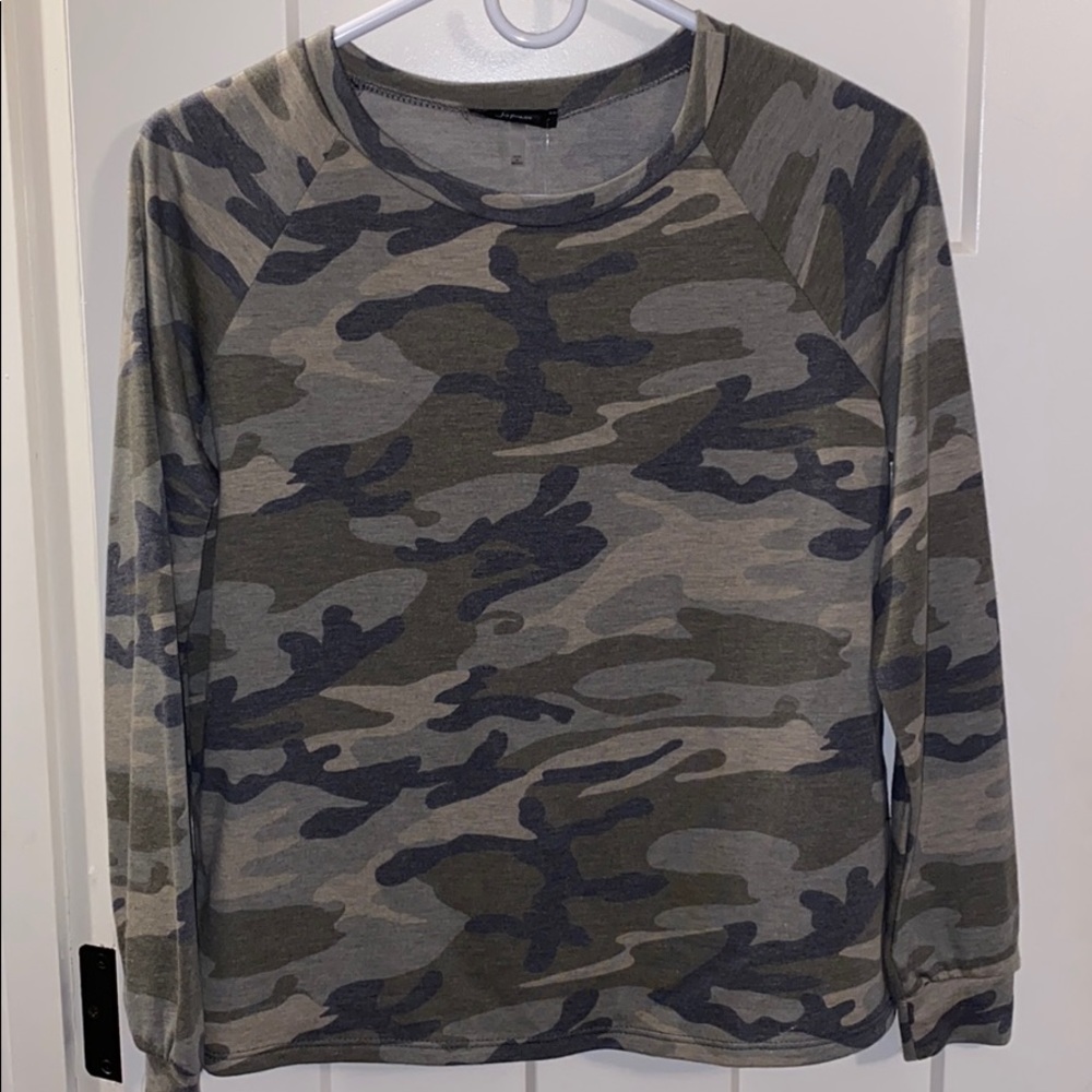 Camouflage long sleeve sweatshirt material